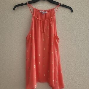 Collective Concepts Coral Top with Gold Drops (M)